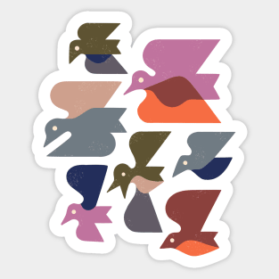 Seven Bird Flock Sticker